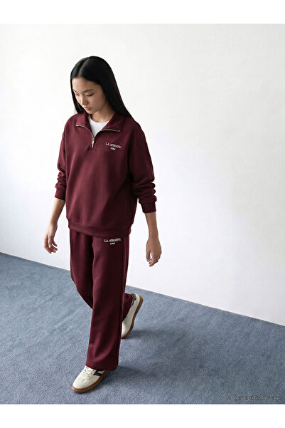 LC Waikiki LCW Modest Mürdüm L.a. Αθλητικό κεντημένο γυναικείο παντελόνι φόρμ...