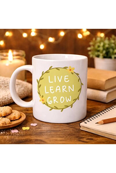 sylar كوب تحفيزي بتصميم Live Learn Grow موديل 133 - تصميم ملهم بعبارة 'عش، تع...
