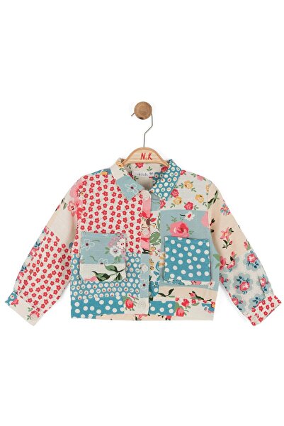 nk kids Baby Girl 1-4 Years Floral Print Linen Jacket Blue