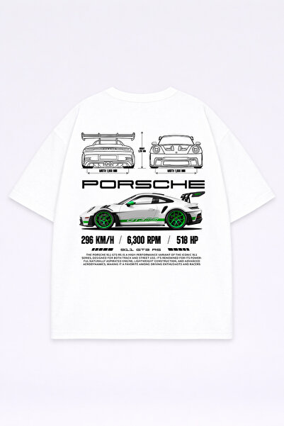 LORVEX Oversized T-Shirt 100% Cotton Comfortable Fit 911 Porsche Printed T-Shirt