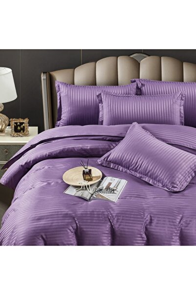 CumparaMisim Lenjerie HoReCa, pat dublu, Damasc Finetat Deluxe cu Elastic, 6 ...