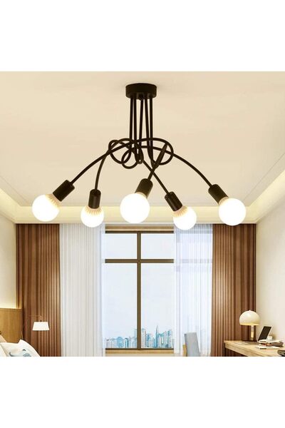 zola Висящ полилей с 5 рамена, множество разклонения, фасунга E27, 60W, 230V,...