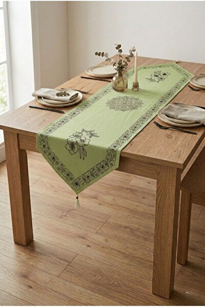Komana Art Tasseled Tables with 5 Color Options Table Runner Modern & Traditi...