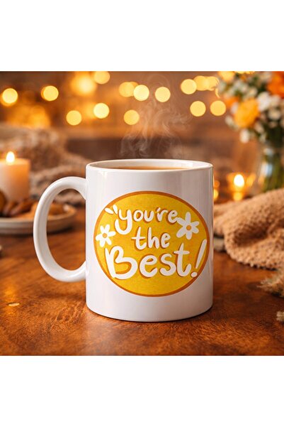 sylar كوب بورسلين مكتوب عليه You're The Best موديل 123 - تصميم محفز، فكرة هدي...