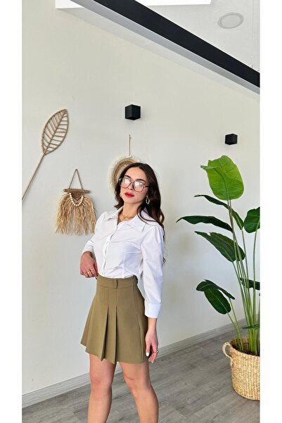 modadagiyim Women's Pleated Above Knee Comfortable and Stylish Short Skirt