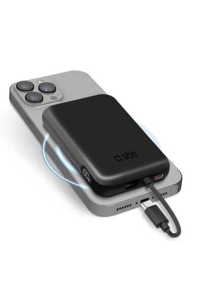 SBS Powerbank 5000 mAh Wireless Magnetic Black