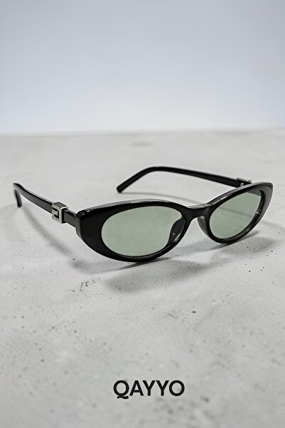 QAYYO Accessories Gucc Slim Black Green Uv400 Protected Ultra Lightweight Wom...