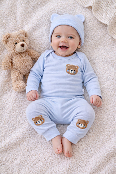 OEM Бебешки комплект от 3 части – светлосин – 9 месеца