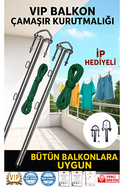 özgürce Pratik Balkon Çamaşır Askılığı, Metal Kurutmalık, Tüm Balkonlara Uyumlu