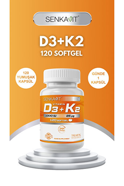senkavit Vitamin D3 ve K2 İçeren Yumuşak Kapsül 120 li