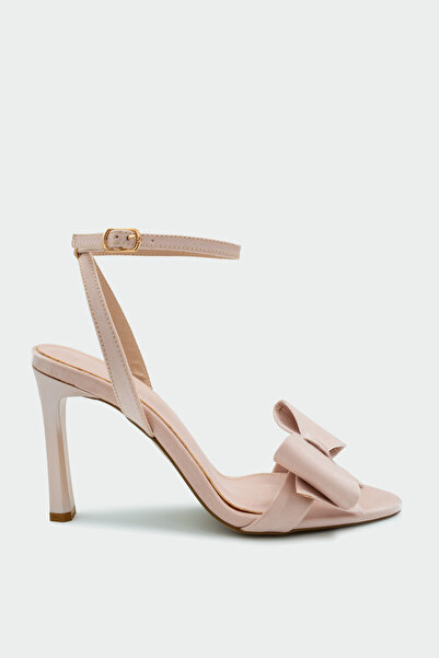 LAMİNTA Wanbi Bow Detail Powder Satin Women's Heeled Shoes