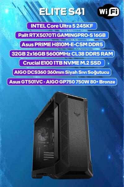 Game Garaj Elite S41 Intel Core Ultra 5 245KF 32GB RAM 1TB SSD RTX5070Ti 360m...