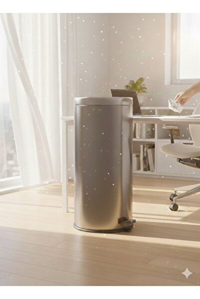 BMHOUSE 40 LT Pedallı Çöp Kovası – Paslanmaz Çelik – Kapaklı