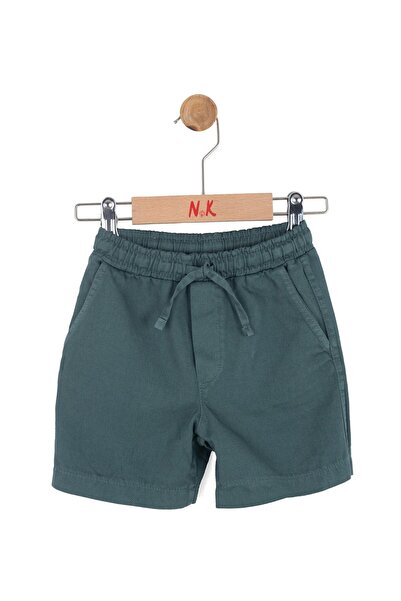 nk kids شورت تينسل مطاطي الخصر للأطفال من عمر 1-4 سنوات باللون الكاكي