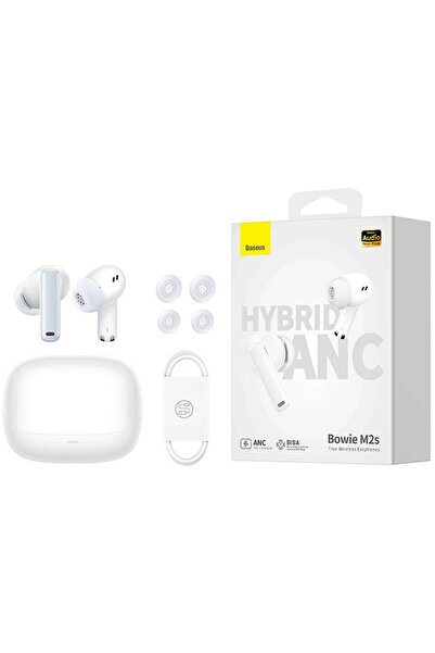 Baseus Bowie M2s, Bluetooth 5.3, 400 mAh, cablu USB-C inclus, alb