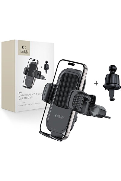 Tech-Protect SUPORT AUTO UNIVERSAL V8 PENTRU CD ȘI GUARNIȚIE DE AER NEGRU