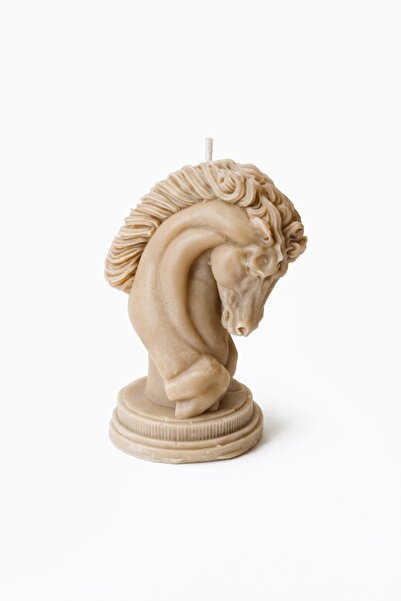 WAXERA Çikolata Kokulu At Büstü Mum – %100 Doğal Soya Wax Dekoratif Heykel Ta...