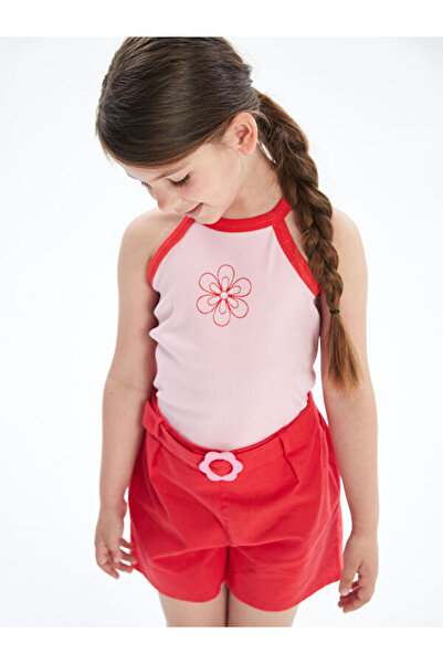 LC Waikiki Rmz Gi̇yi̇m Farkiyla Halter Roba Collar Embroidered Girls' Undershirt