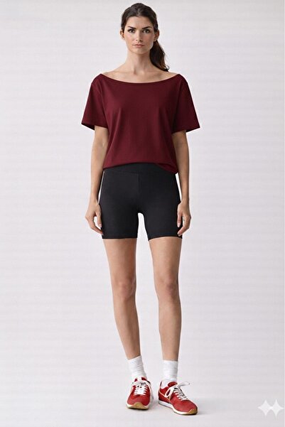 CNG MODA Basic Combed Cotton Modal Relaxed Fit Boat Neck T-Shirt