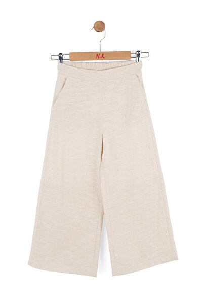 nk kids Girl Child 4-8 Years Linen Palazzo Pants Cream