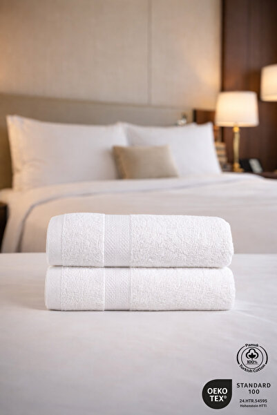 Ellaline 2 komada belih hotelskih peškira 100% sertifikovanih Pamuk 70x130cm ...