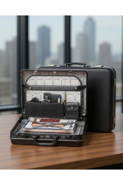 ZAAPPY Classic Executive Business Briefcase For Men - Premium Hard Shell Attache with Aluminum Frame