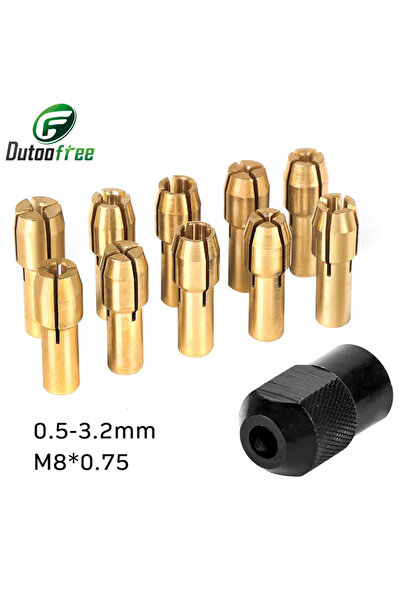 Choice 11 قطعة/الوحدة مشبك تثبيت نحاسي صغير لأداة دوارة Dremel 0.5-3.2 مم نحا...