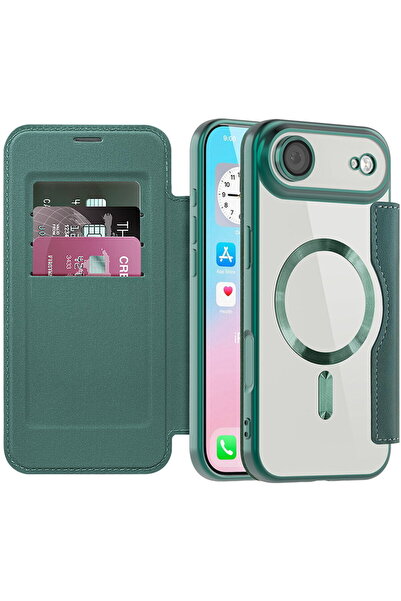 Techsuit iPhone 17 Air Case - SmartMag Book Case - Green