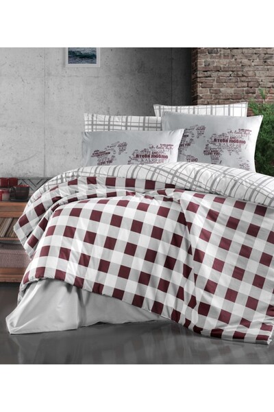 First Choice 100% Cotton linen, 6 pieces, Story Home, Edmond Dark Red