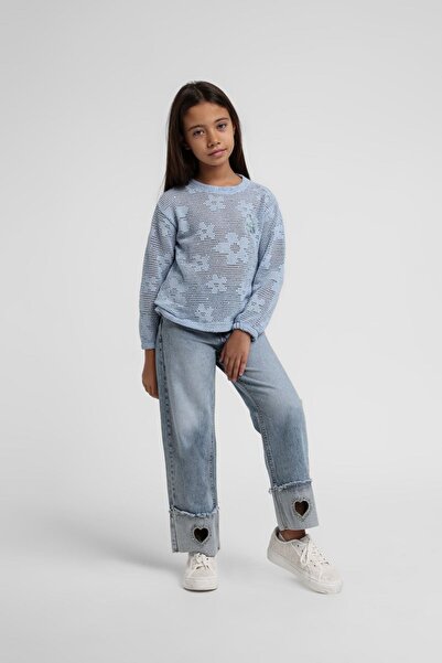 Escabel Girl Child 5-14 Years Old Stone Embroidered Floral Detailed Knitwear ...