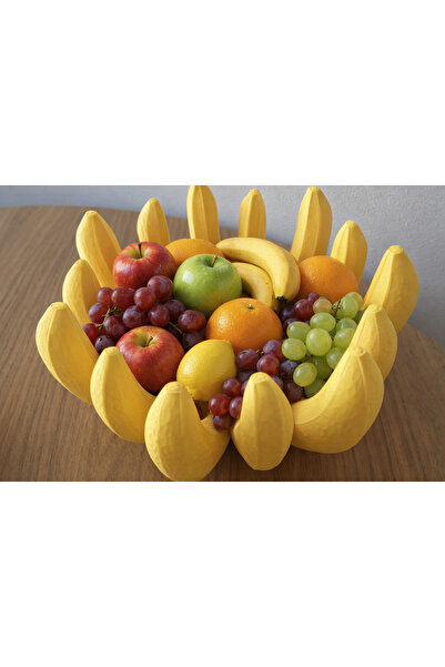 HyperDesign 3D Baskı Muz Tasarımlı Dekoratif Meyvelik – Modern Sarı Masaüstü ...