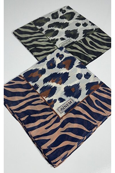 Sinem Eșarfă cu model leopard India, pachet de 2 -6294-21