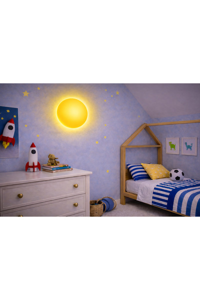 Sun Aplik مصباح حائط LED دائري 25x25x5 سم