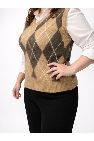 Levine Baklava Desenli Triko Süveter