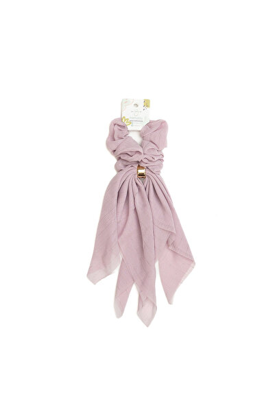 melvelo Scrunchies hair elastic with short scarf, silk, - Violet Sky