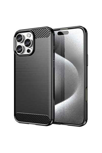 Techsuit iPhone 16 Pro Max Case - Carbon Silicone - Black