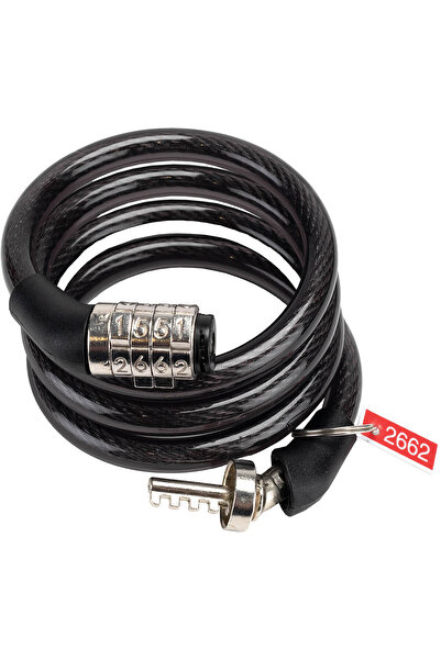 ACTION ONE Anti-theft cable with code, 90 cm, diameter 8mm, steel, black