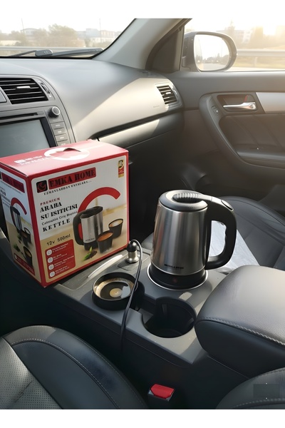 FeyzaDesign 12V 500ml Araç Su Isıtıcı Kettle, Pratik ve Güvenli Yol Arkadaşı