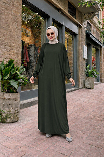 comstar Ženska premium udobna duga haki molitvena haljina