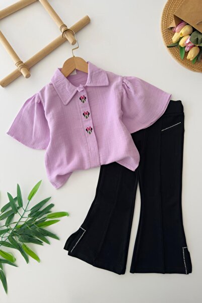 Minigimin Cicileri Set de 2 piese pentru fetiță, cu cămașă de muselină cu det...