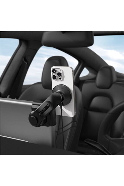 Spigen Încărcător auto Tesla TapLock MagSafe, negru - Wireless / Ecran