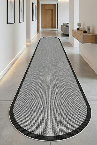 VOPTEKS Siyah Halı Yolluk Makinede Yıkanabilir Kaymaz Taban Halı
