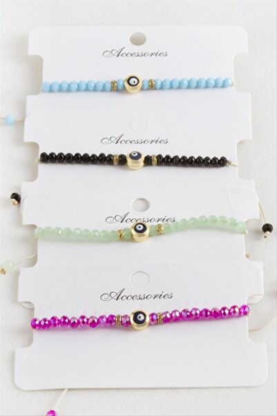 ZERO LAND سوار NRZSNT نازار كريستال مكرمية خيط 6 مم (181211) - أحمر