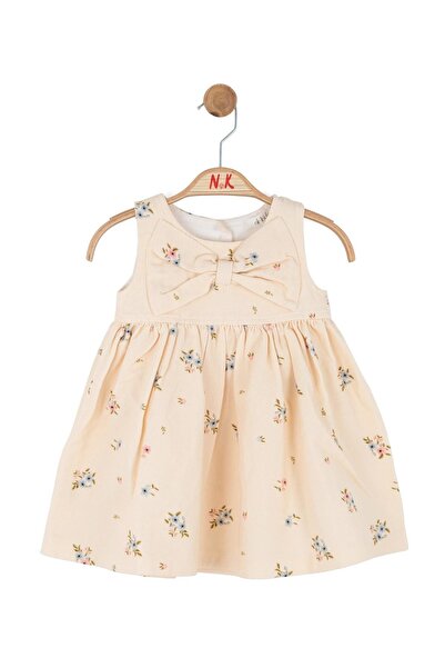 nk kids Baby Girl 1-4 Years Old Bowknot Floral Print Dress Cream