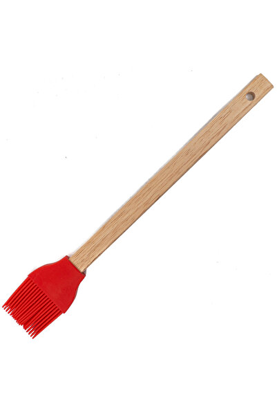 OEM Pensula Gemma, cu maner din lemn, 28.5x4.5 cm, rosu