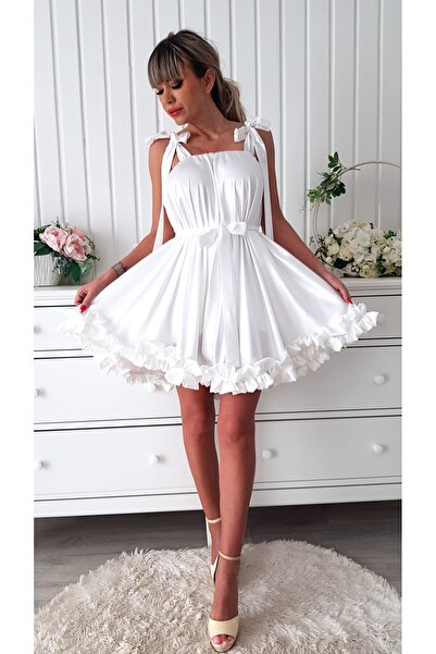 Voguesta Short Satin Wedding Dress Adore White