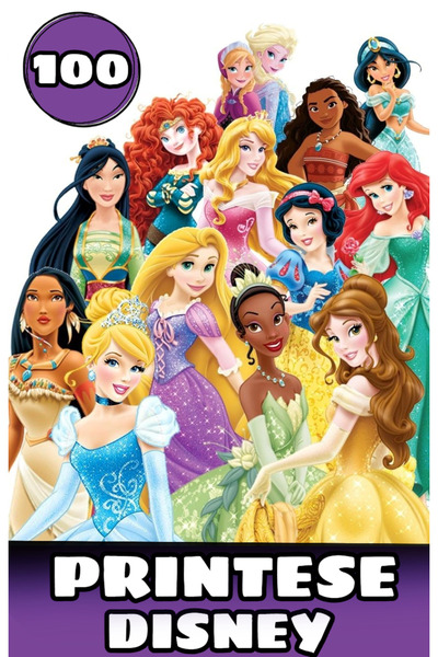 Disney Coloring book, 100 illustrations Princesses from Cartoons, A4