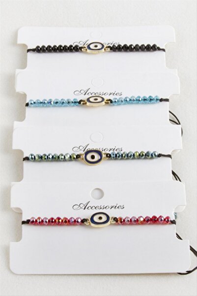 ZERO LAND سوار NRZSNT نازار كريستال بـ مكرمية خيط (185127) - أحمر