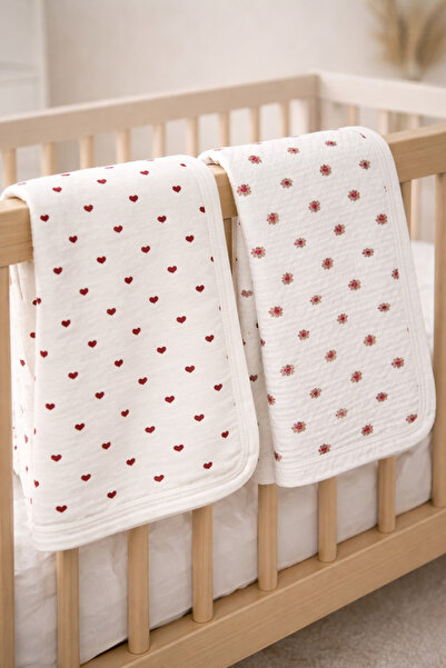 bulutbebek 2’li Yazlık %100 Pamuk Penye Yenidoğan Bebek Battaniyesi 85x80 – Y...
