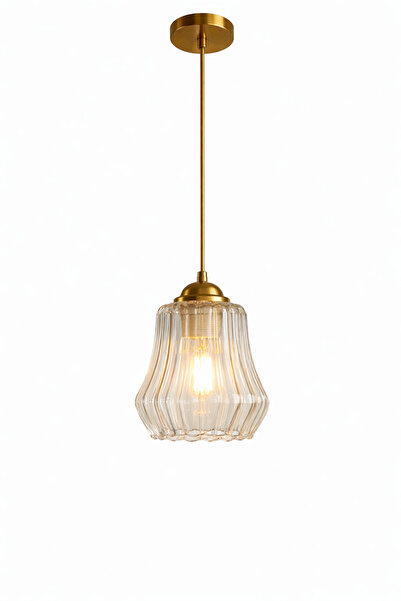 MINIMAL ETICARET VE BILGI TEKNOLOJILERI Elite ONE Gold Chrome Sarkıt Cam Avize